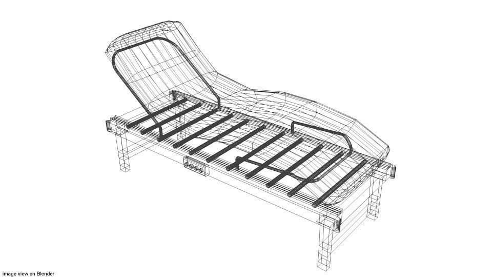 Bed - Adjustable 3D model_3