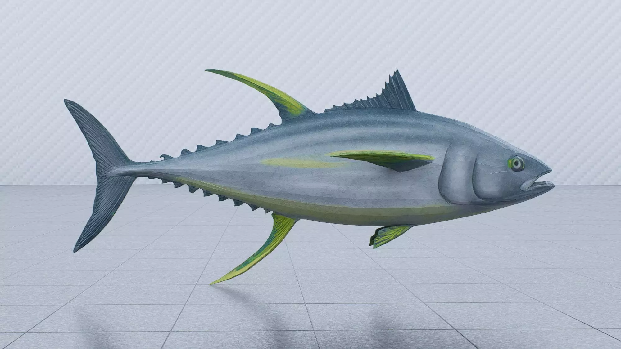 Yellowfin Tuna fish Low-poly 3D model
