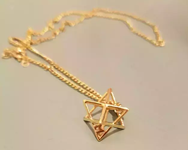 MILOSAURUS Tetrahedral 3D Star of David Pendant