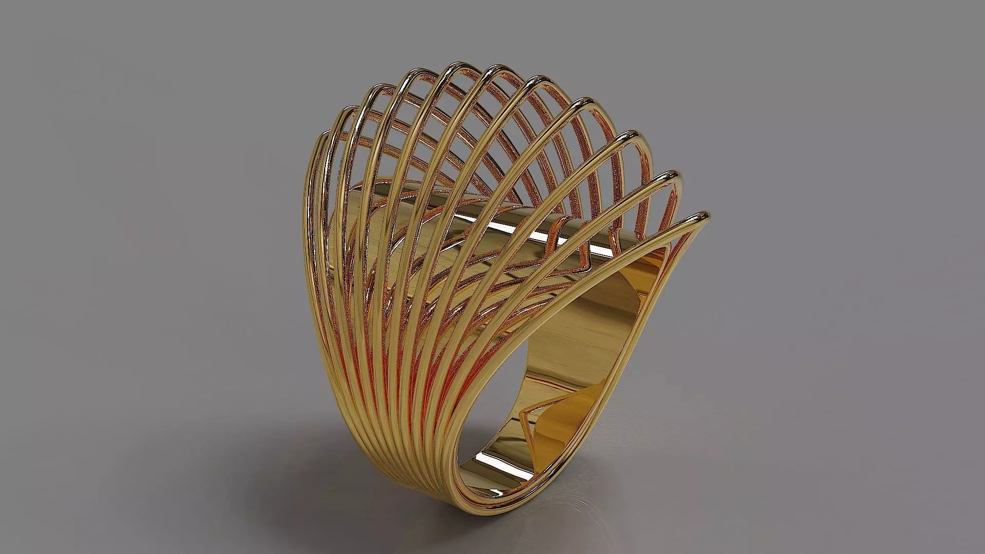 Gold ring inspired by the sydney opera house 3D print model