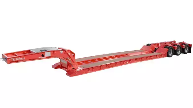 Talbert Detachable Gooseneck Lowboy Trailer 3d model Low-poly 3D model