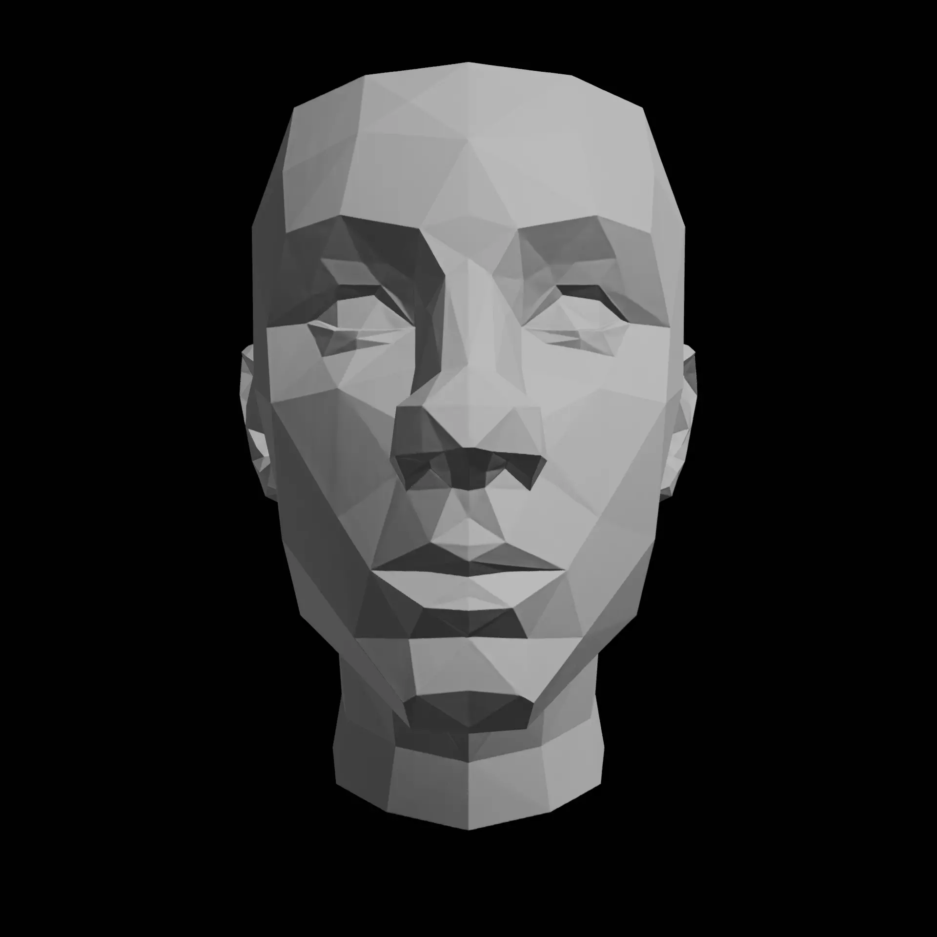 Low Poly Human Head Planter 3D print model