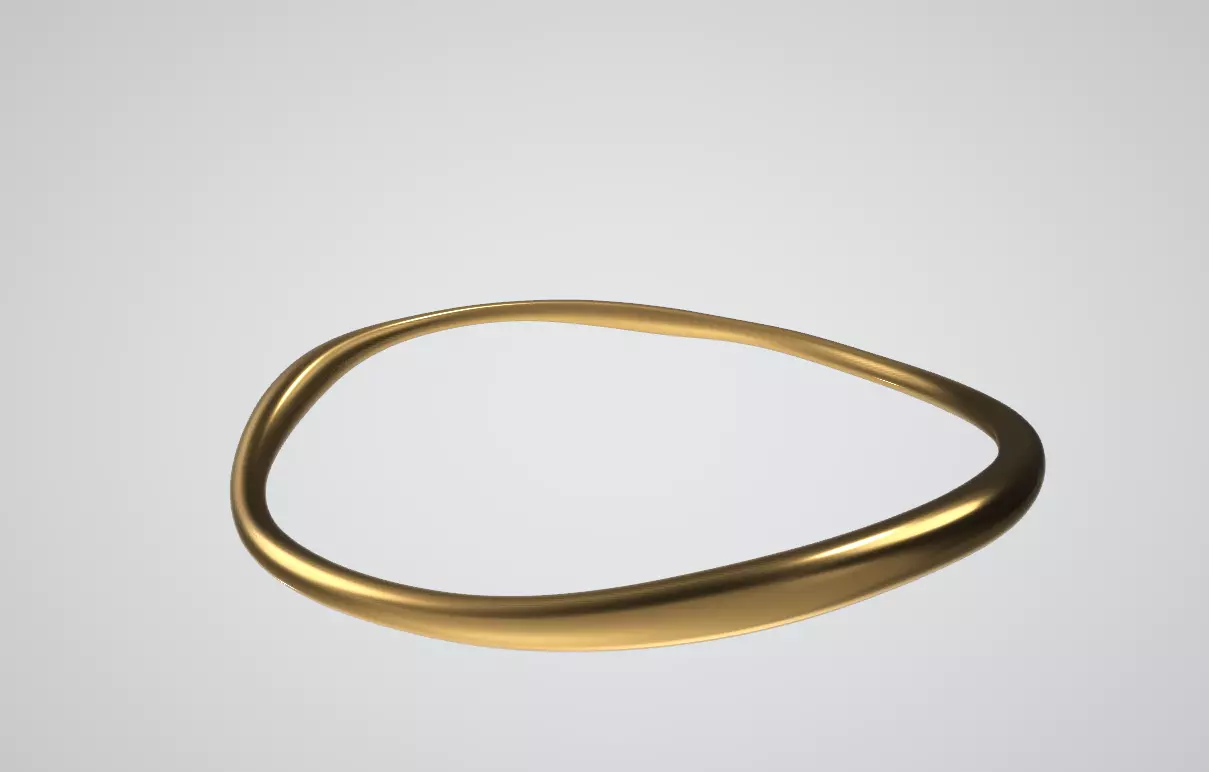 Thorn Bangle Slim Gold Low-poly 3D model