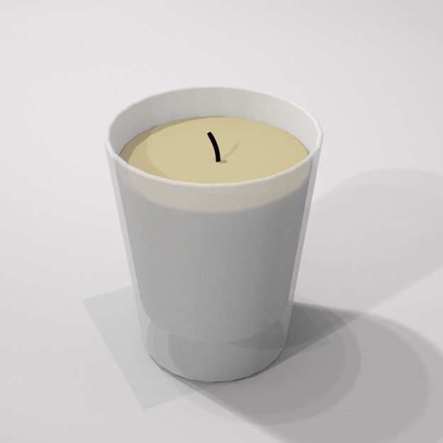scented candle Low-poly 3D model_1