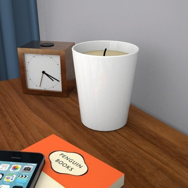 scented candle Low-poly 3D model_0