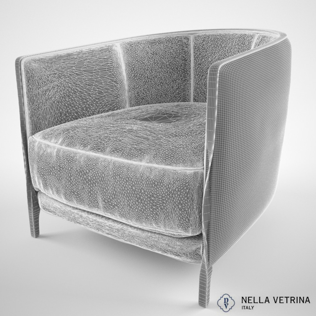 Nella Vetrina Paris Leather armchair 3D model_4