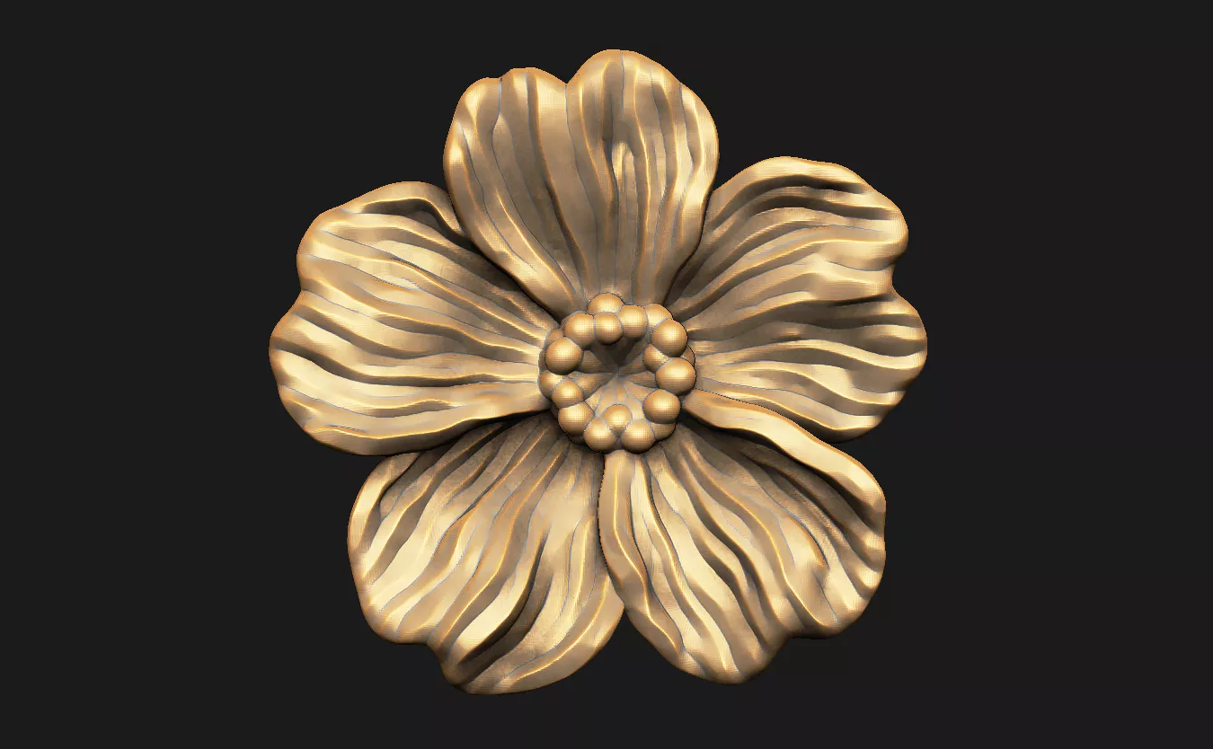 Mermaid-rose furniture-applique nature-motif classical-ornament 3D print model