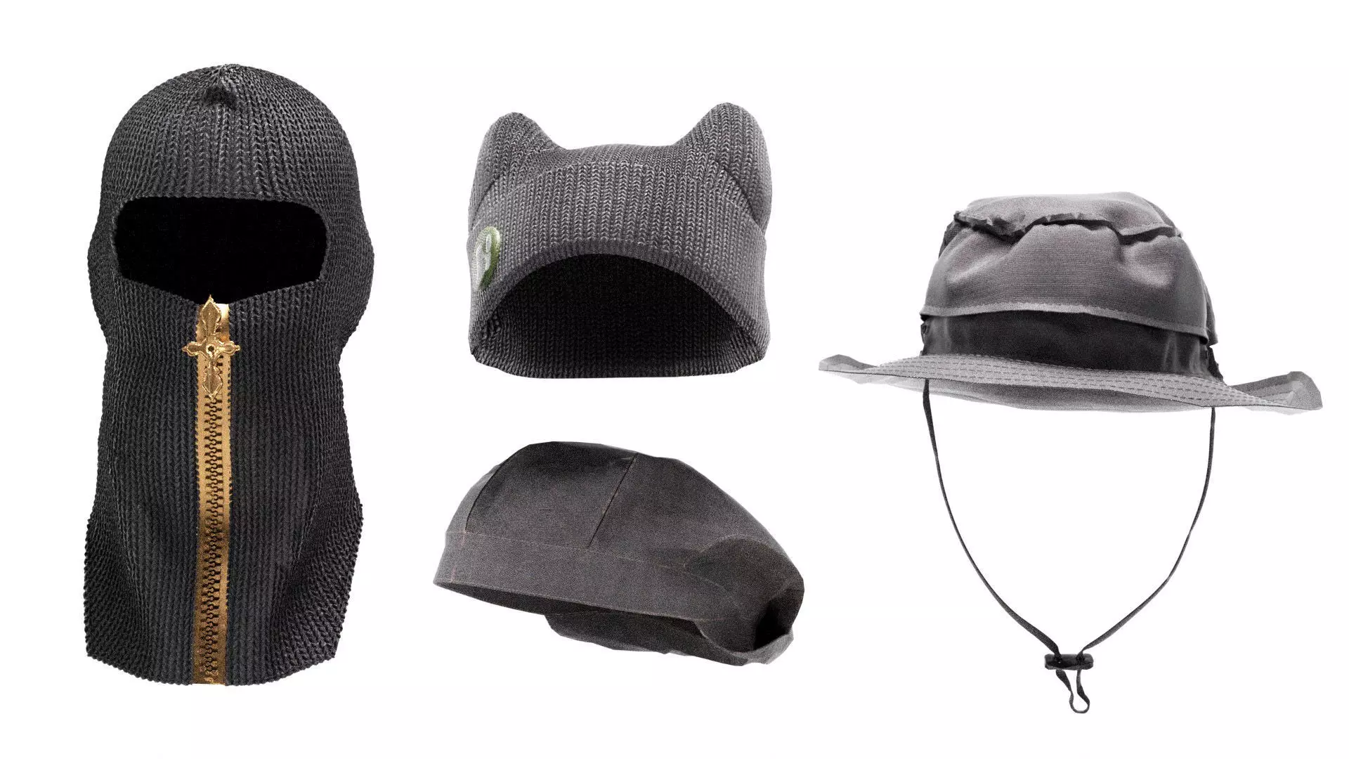 Hats pack Low-poly 3D model