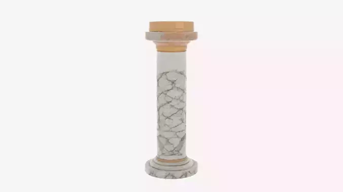 Stunning Art Deco Marble Ashtray Stand 3D Model Brass Elements