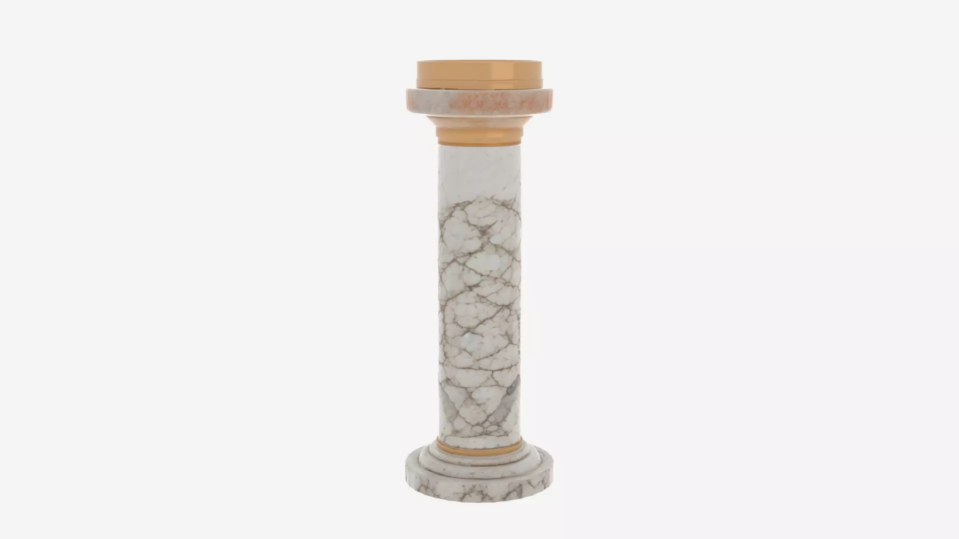 Stunning Art Deco Marble Ashtray Stand 3D Model Brass Elements 3D model