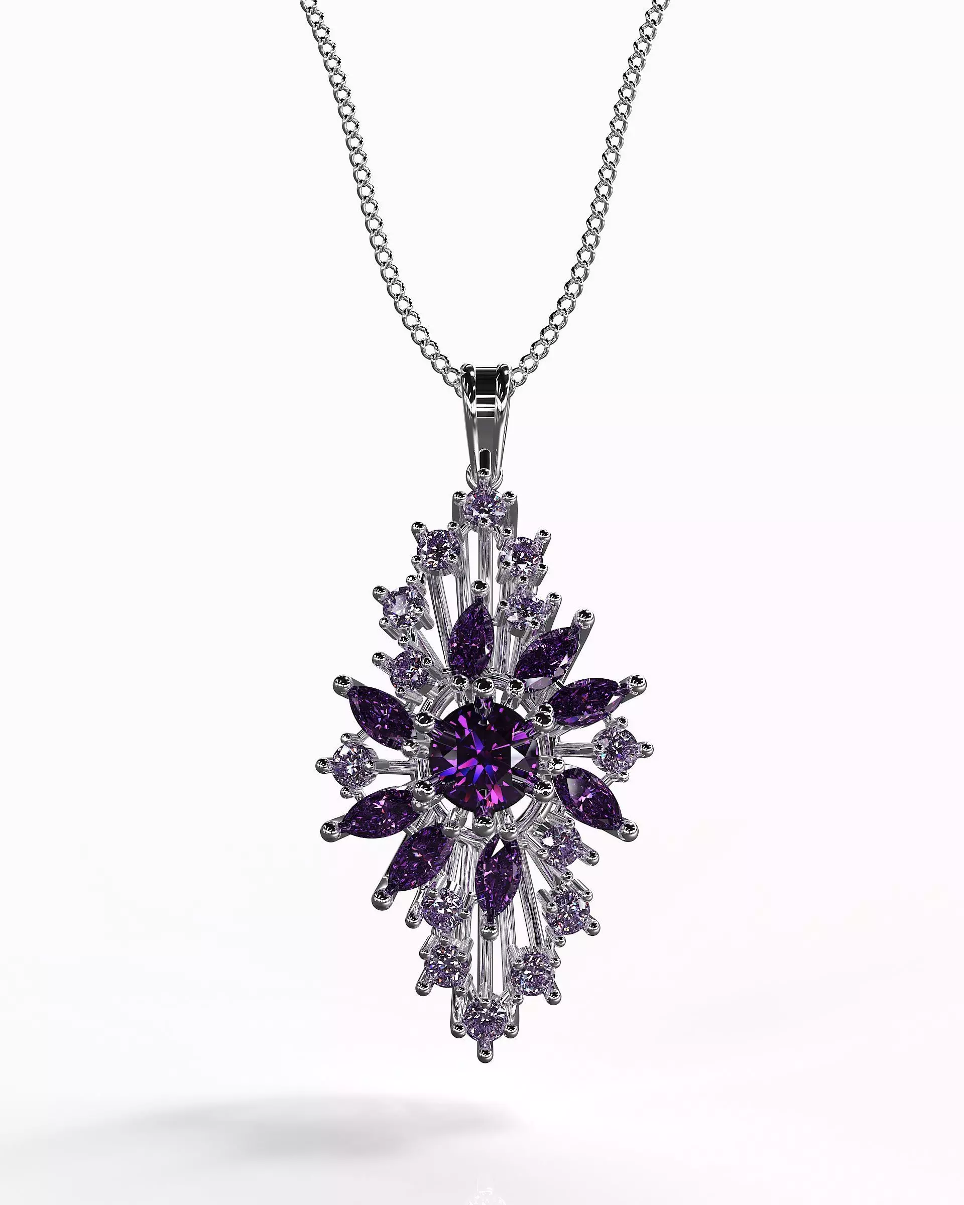 diamond pendant necklace 3D print model