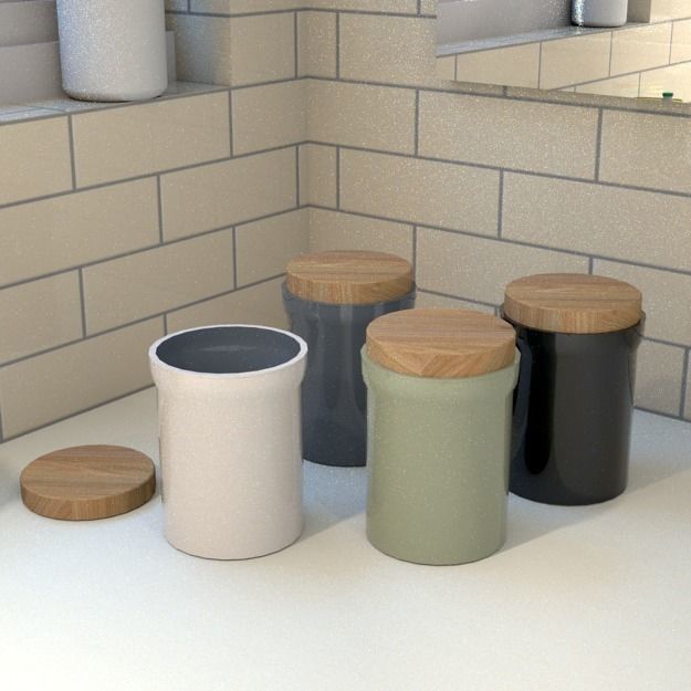 Kitchen Storage Containers Ceramic 3d Model