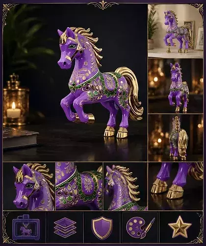 Fantasy Elegant Decorative Horse Statue - Home Decor Figurine
