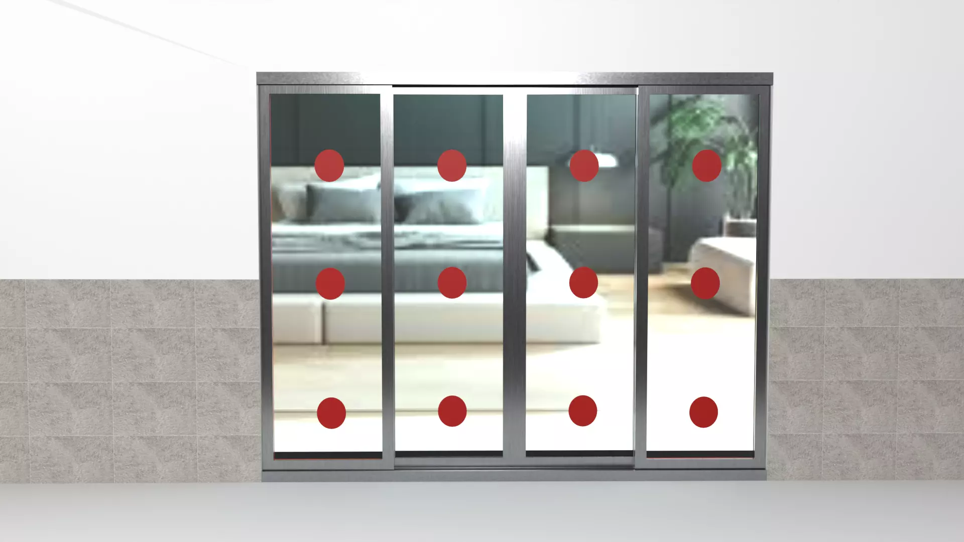 Modern Sliding Door 3D Model Architectural Glass Door 3D model