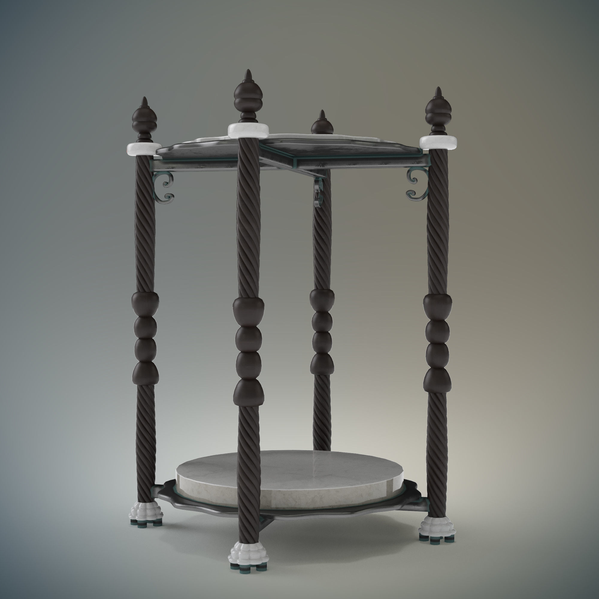 TableForCandles side table with marble top 3D model_1