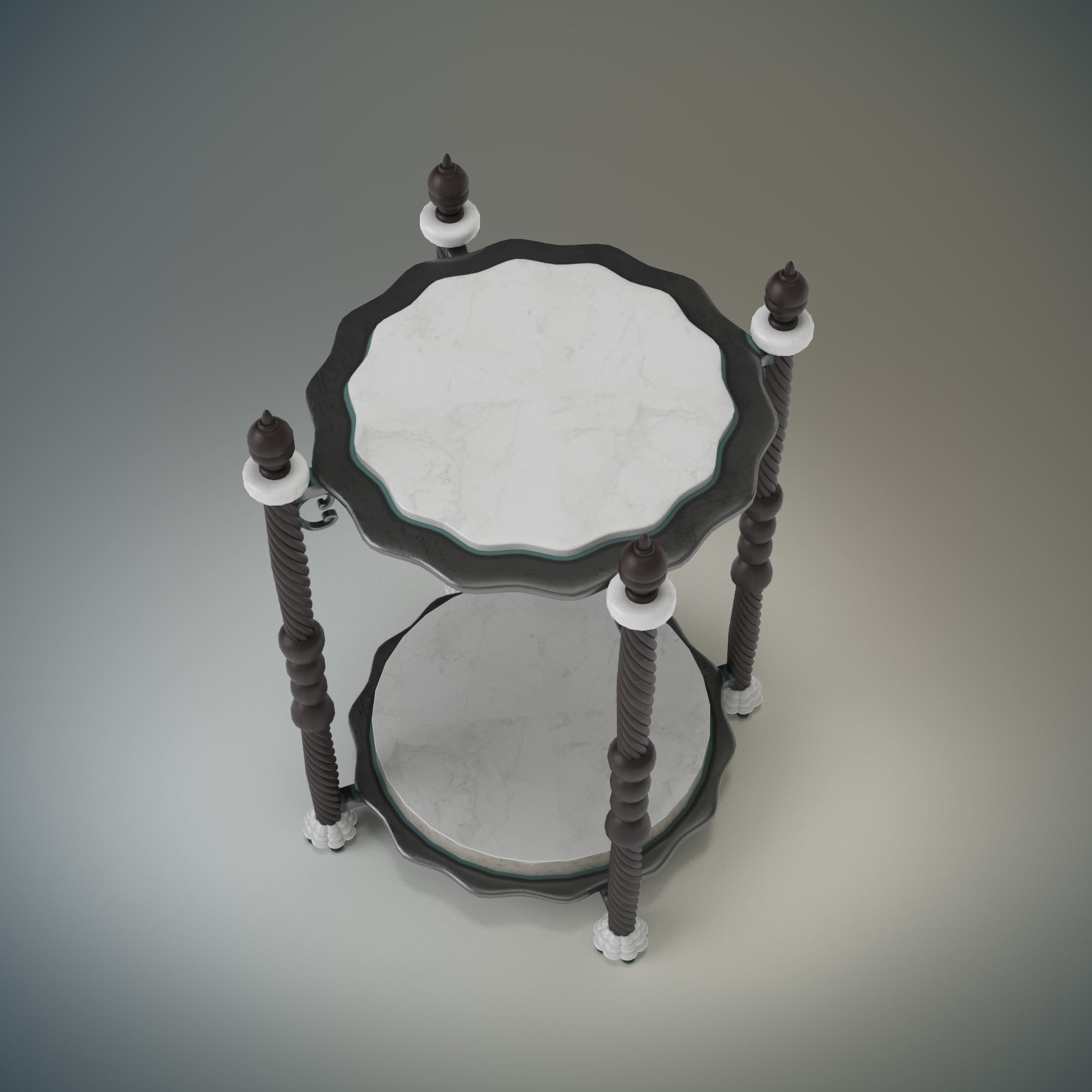 TableForCandles side table with marble top 3D model_2