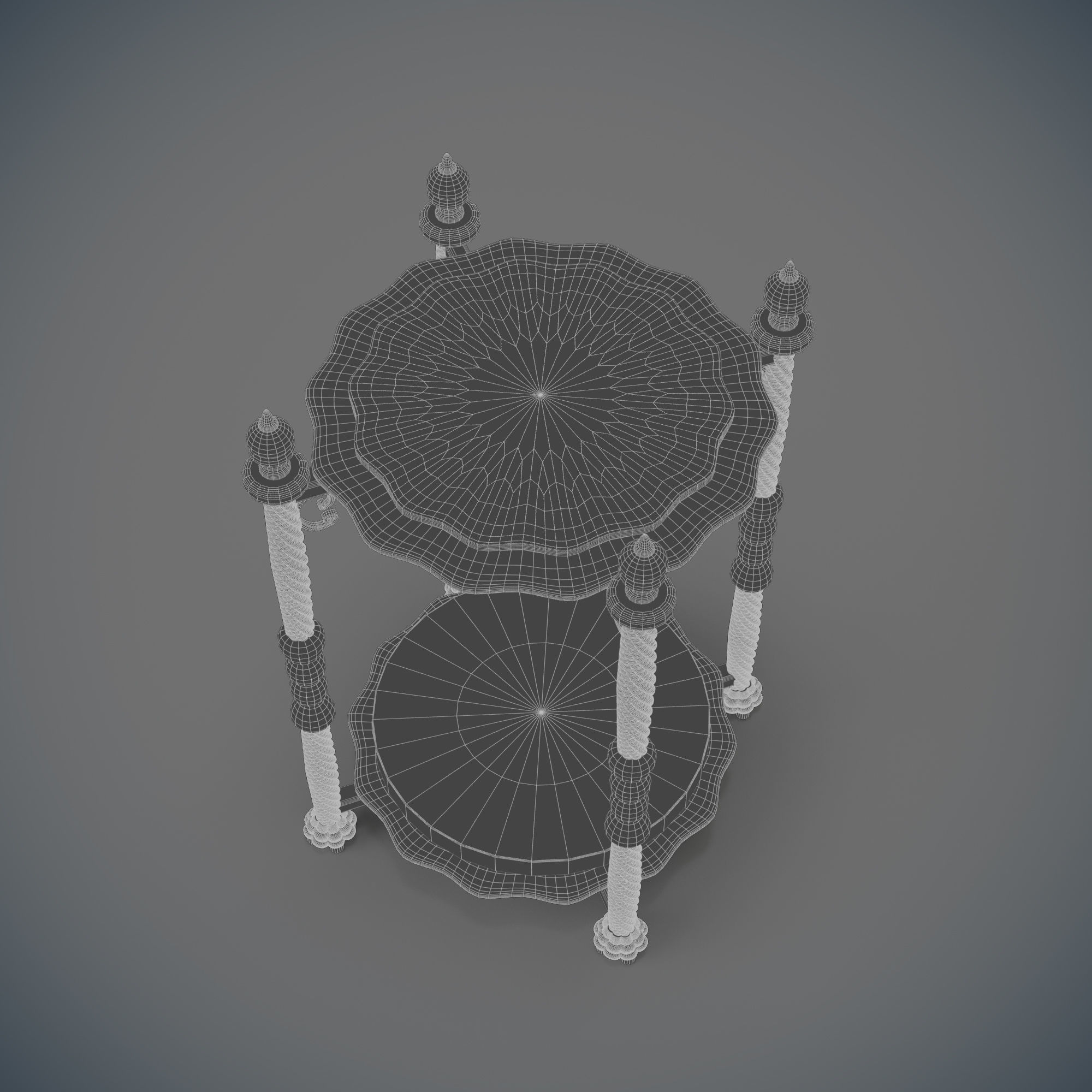 TableForCandles side table with marble top 3D model_4