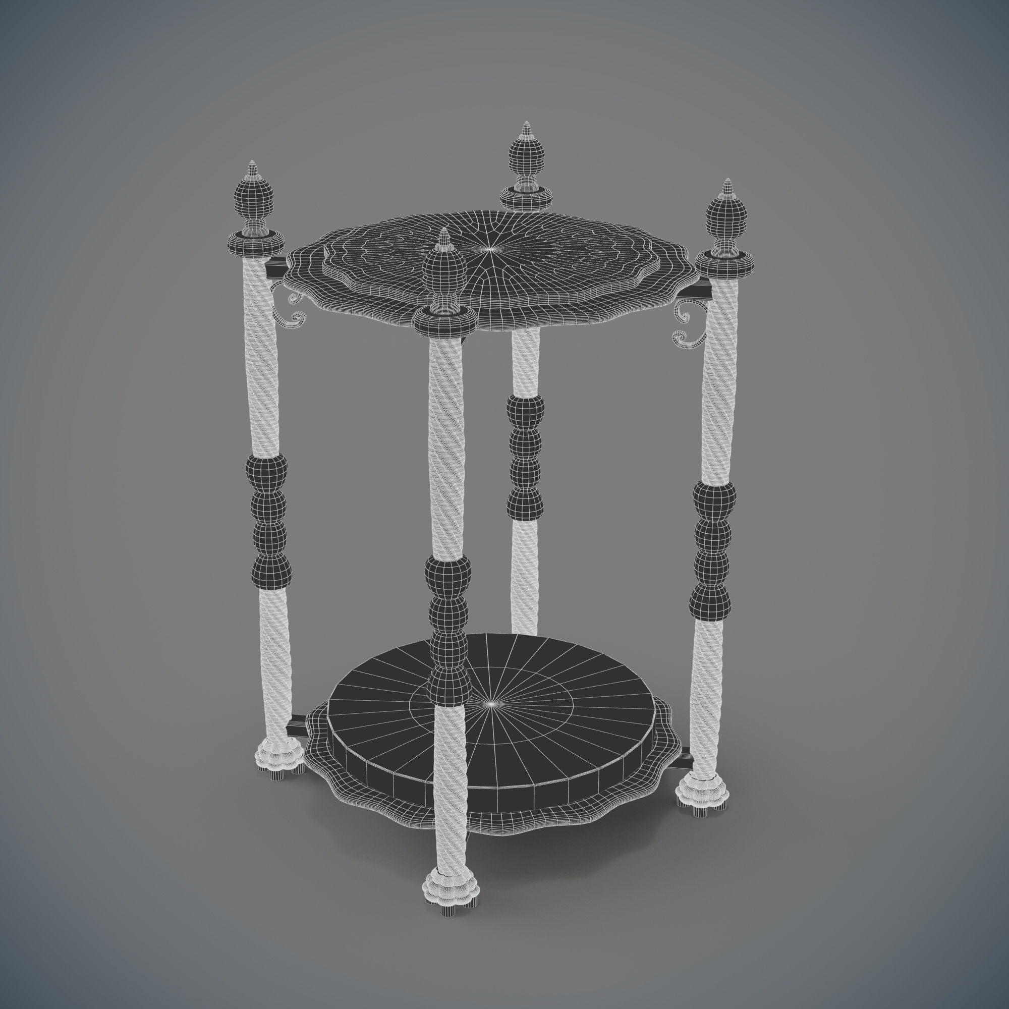 TableForCandles side table with marble top 3D model_3