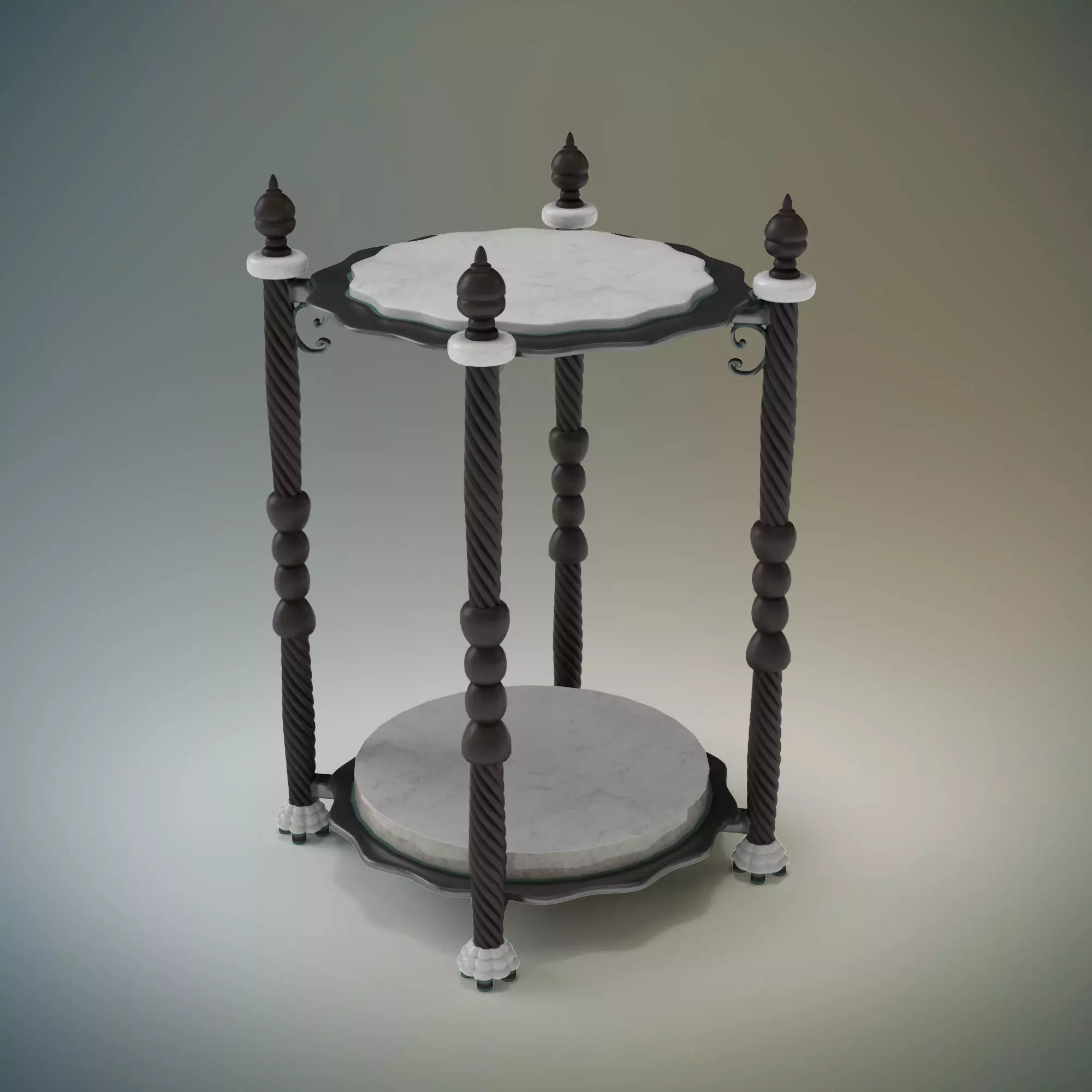 TableForCandles side table with marble top 3D model_0