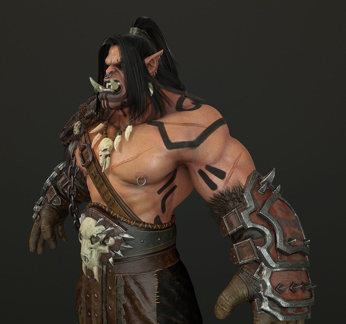 ORC warlord Low-poly 3D model_1