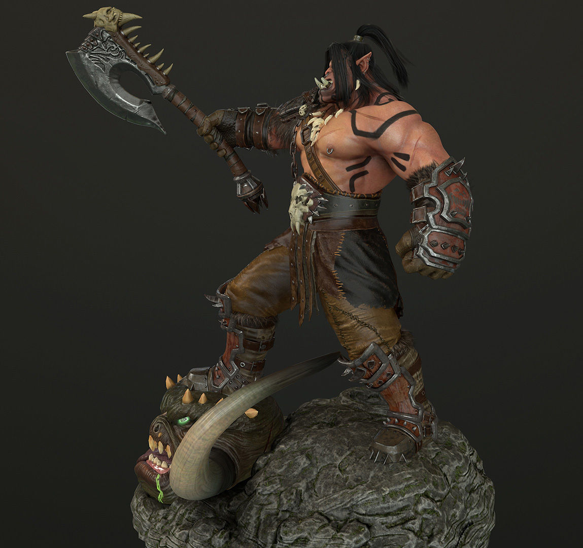 ORC warlord Low-poly 3D model_5