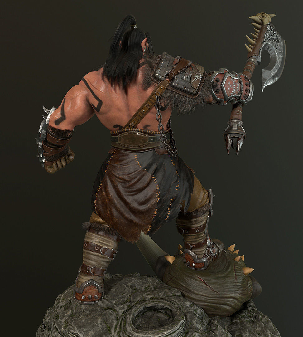 ORC warlord Low-poly 3D model_6