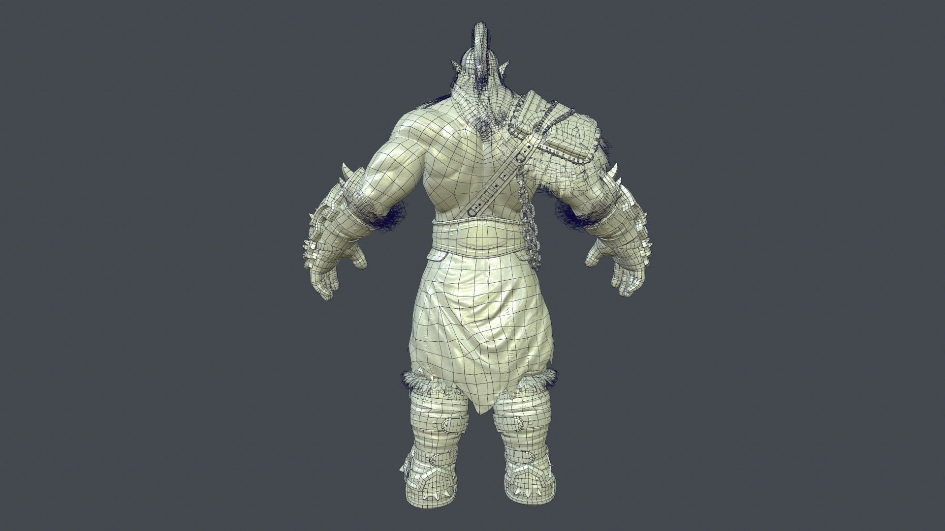 ORC warlord Low-poly 3D model_10