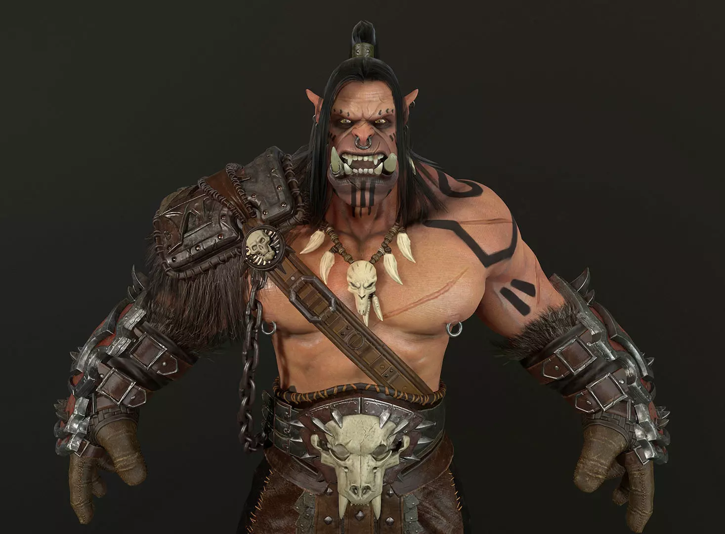 ORC warlord Low-poly 3D model_0