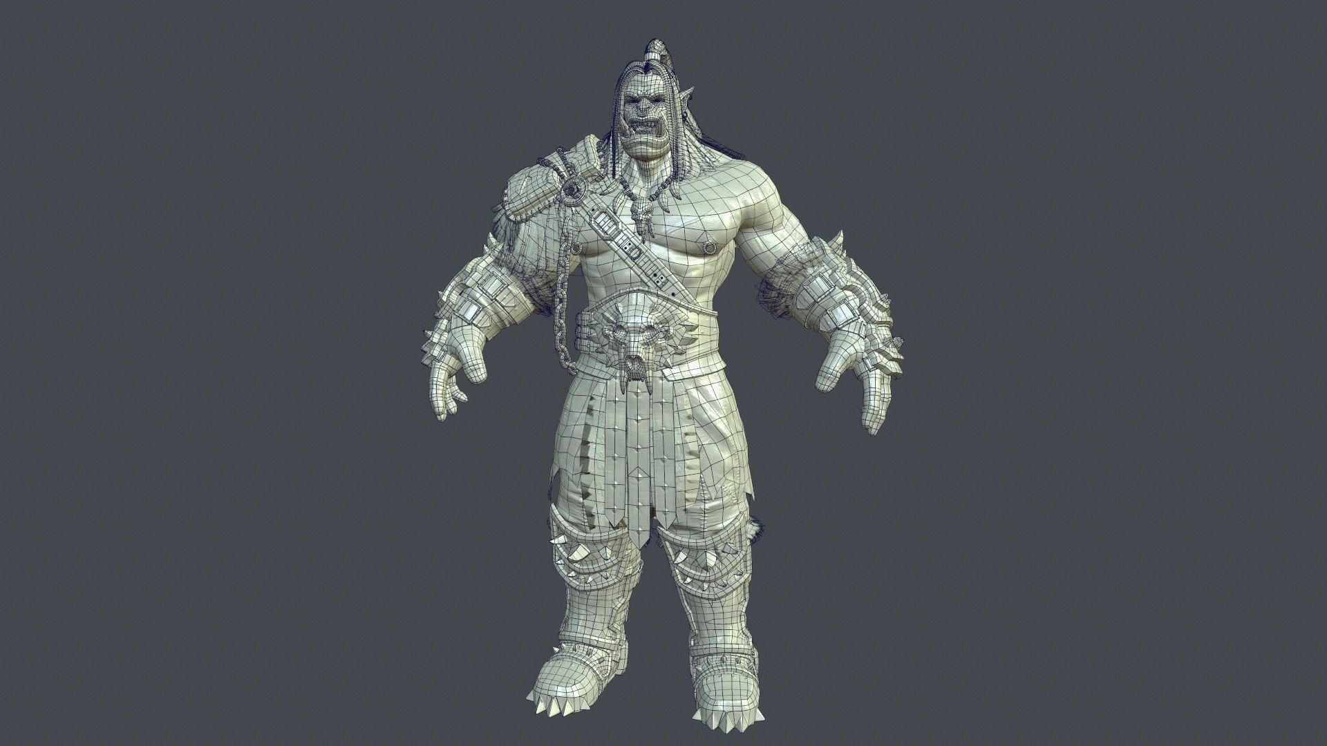ORC warlord Low-poly 3D model_9