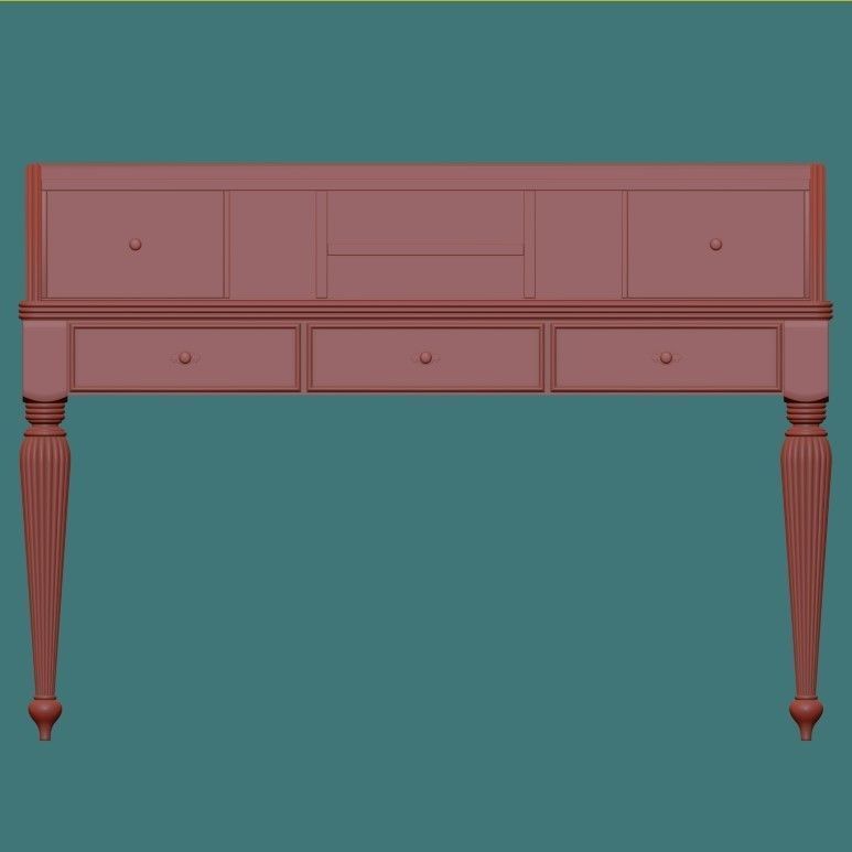 3d Ladys Writing Desk Hutch Cgtrader Ladys Writing Desk Hutch 3d Model Max Obj Fbx Unitypackage 4