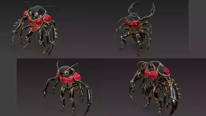 Insect Carapace Demon Variants Pack 3D model