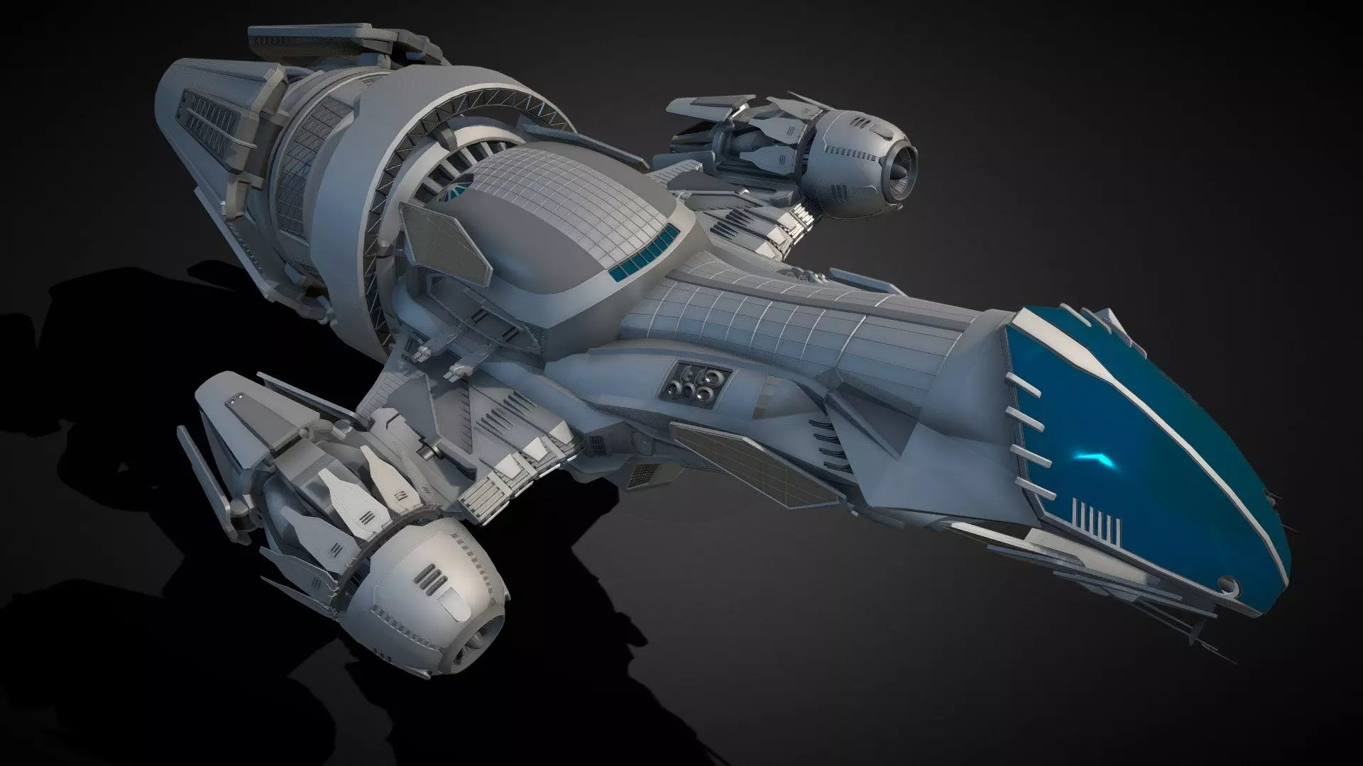 Heavy-duty Space Firefly Spaceship Low-poly 3D model