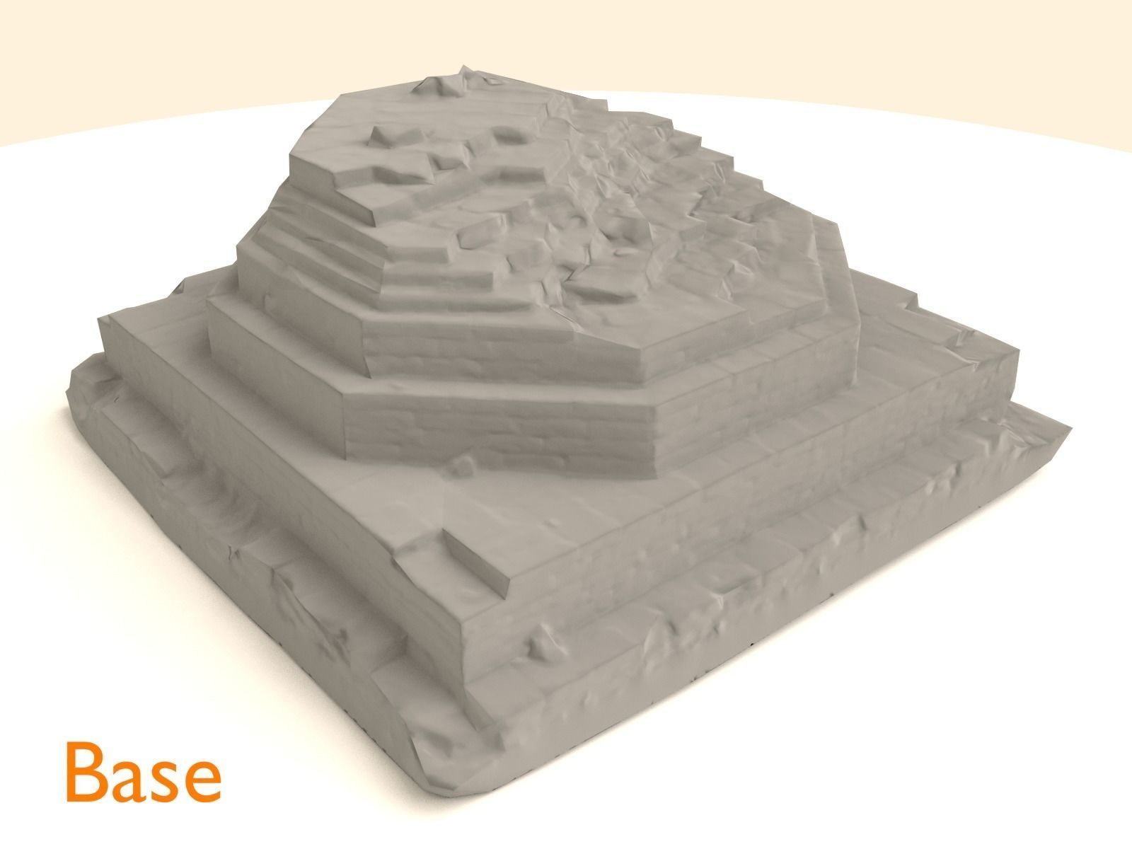 Brick Pillar Base Low-poly 3D model_3