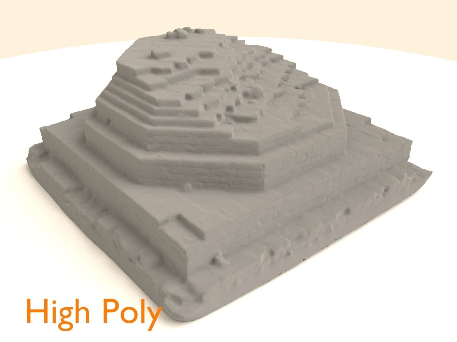 Brick Pillar Base Low-poly 3D model_1