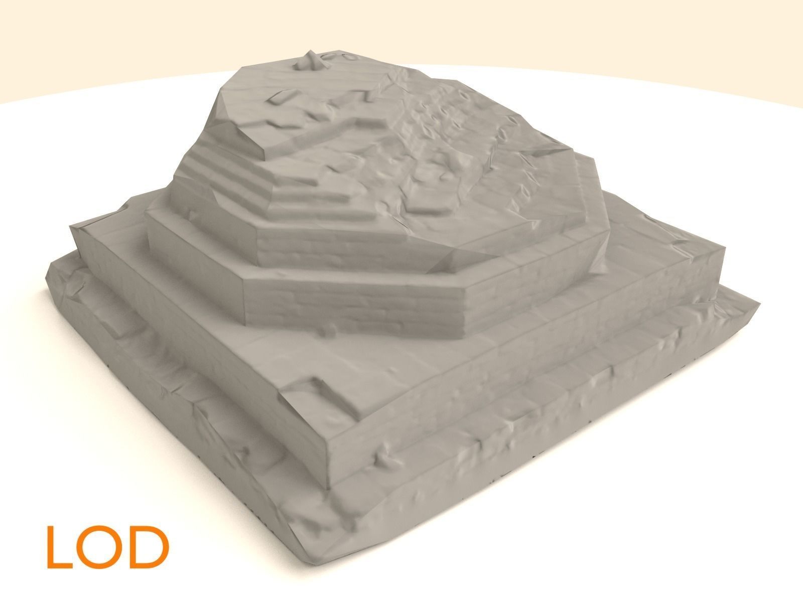 Brick Pillar Base Low-poly 3D model_6