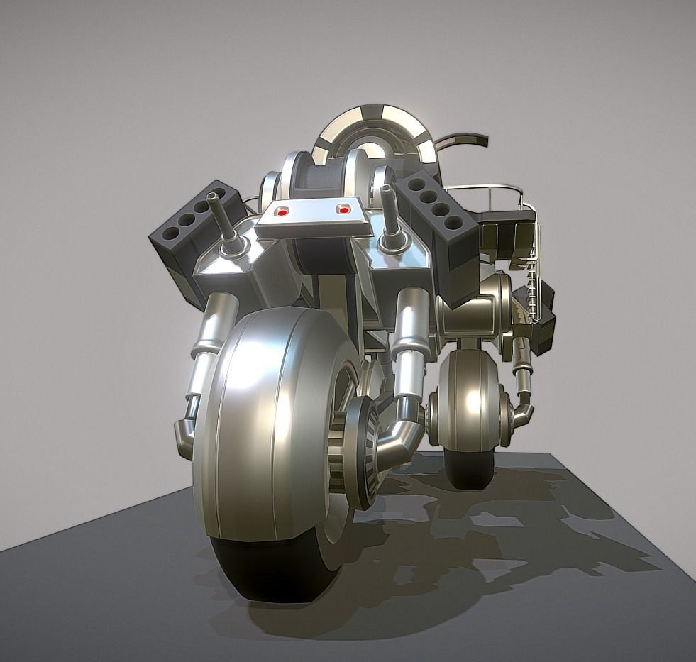 Futuristic Trike High Poly Version 2 3D model_8