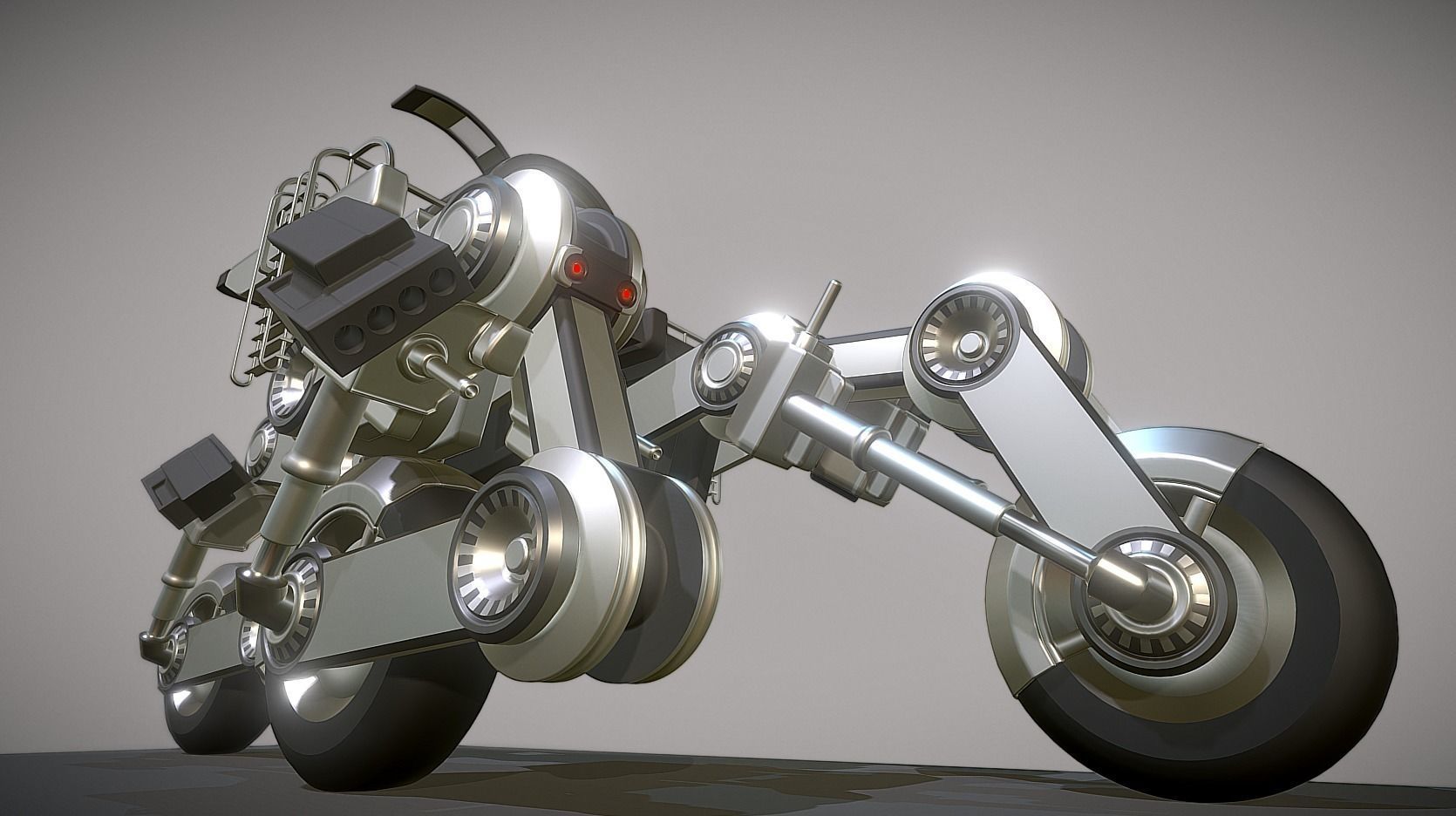 Futuristic Trike High Poly Version 2 3D model_14