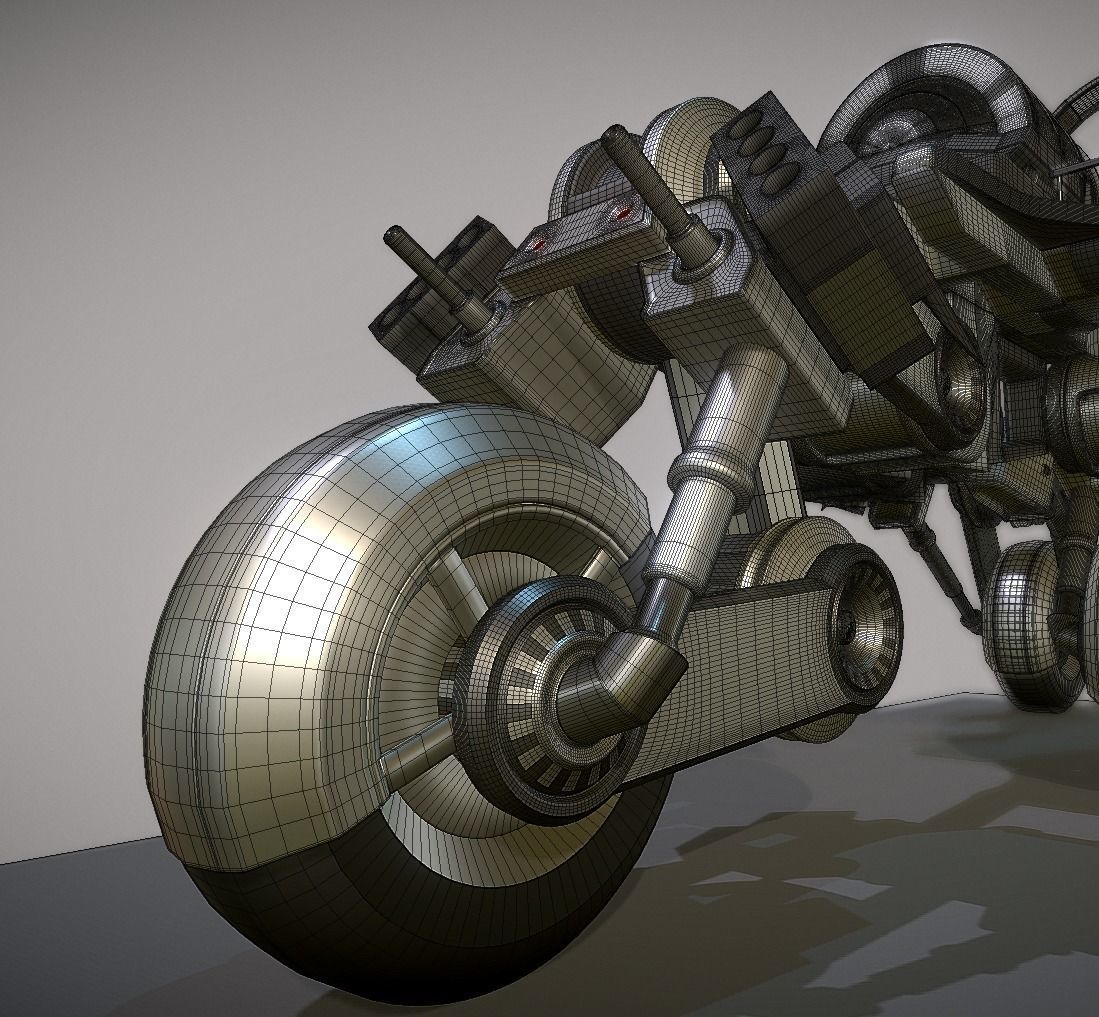 Futuristic Trike High Poly Version 2 3D model_15