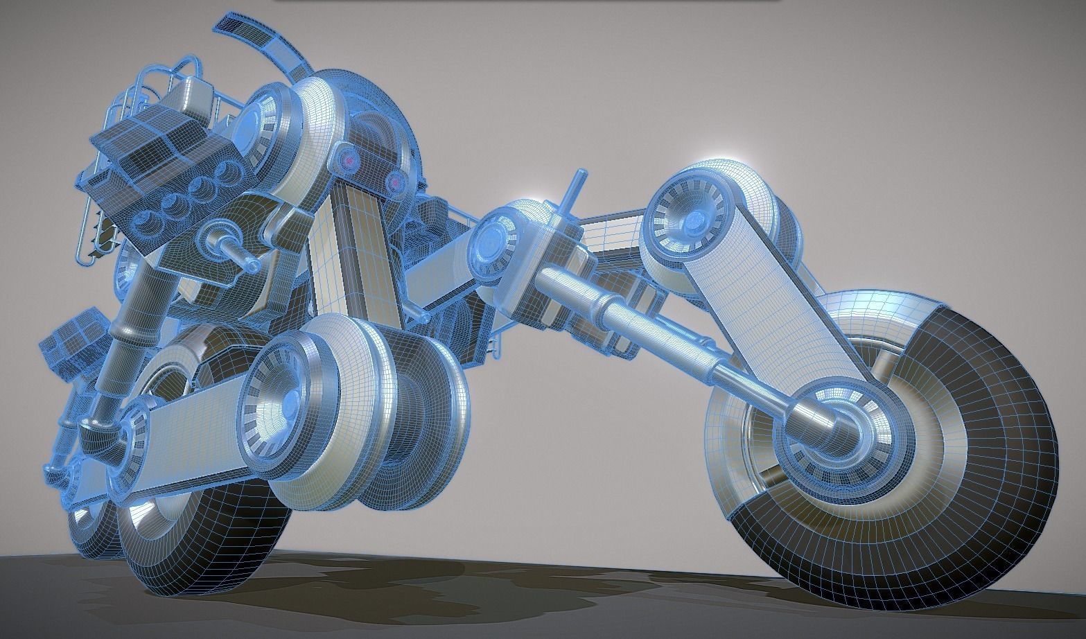 Futuristic Trike High Poly Version 2 3D model_16