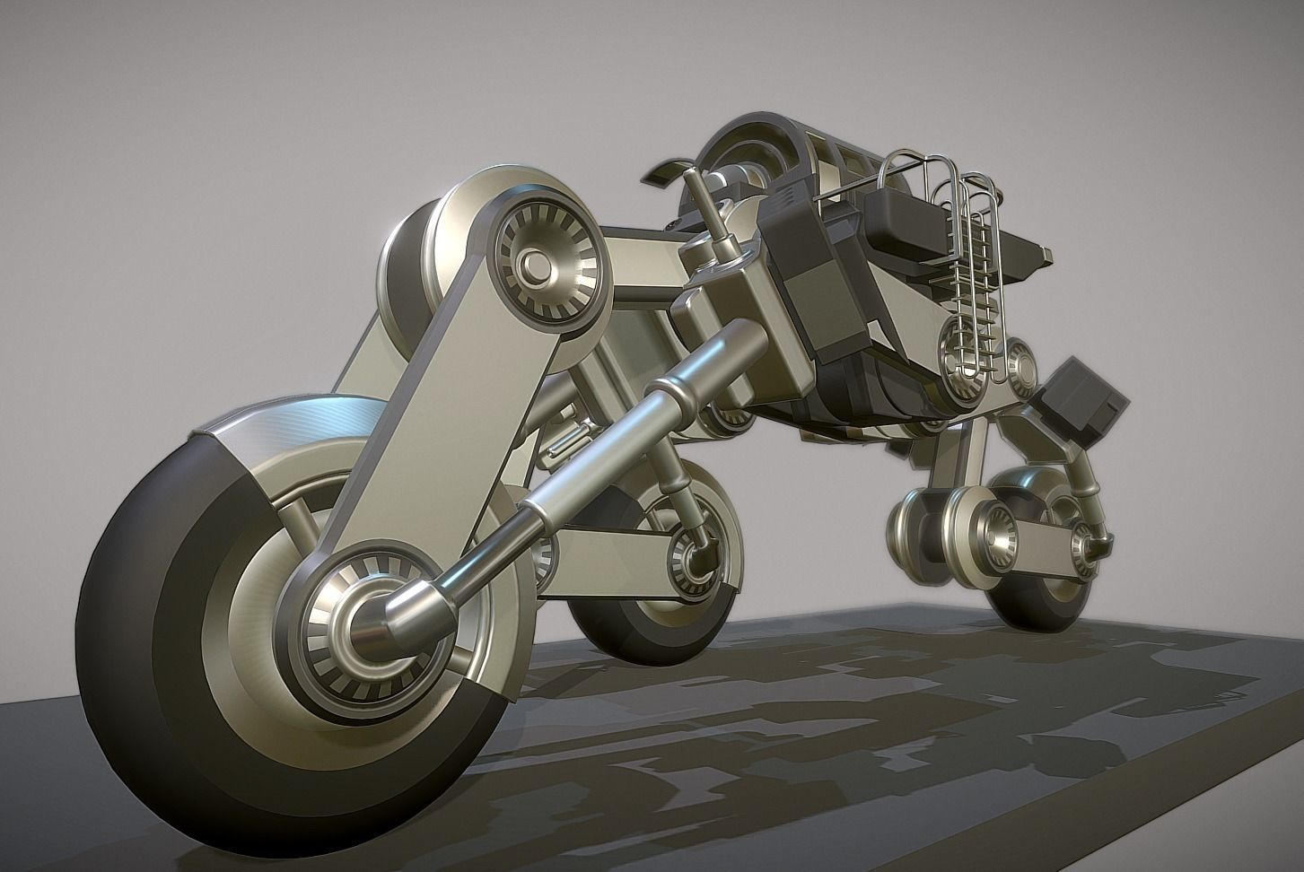 Futuristic Trike High Poly Version 2 3D model_0