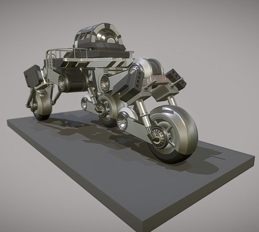 Futuristic Trike High Poly Version 2 3D model_11