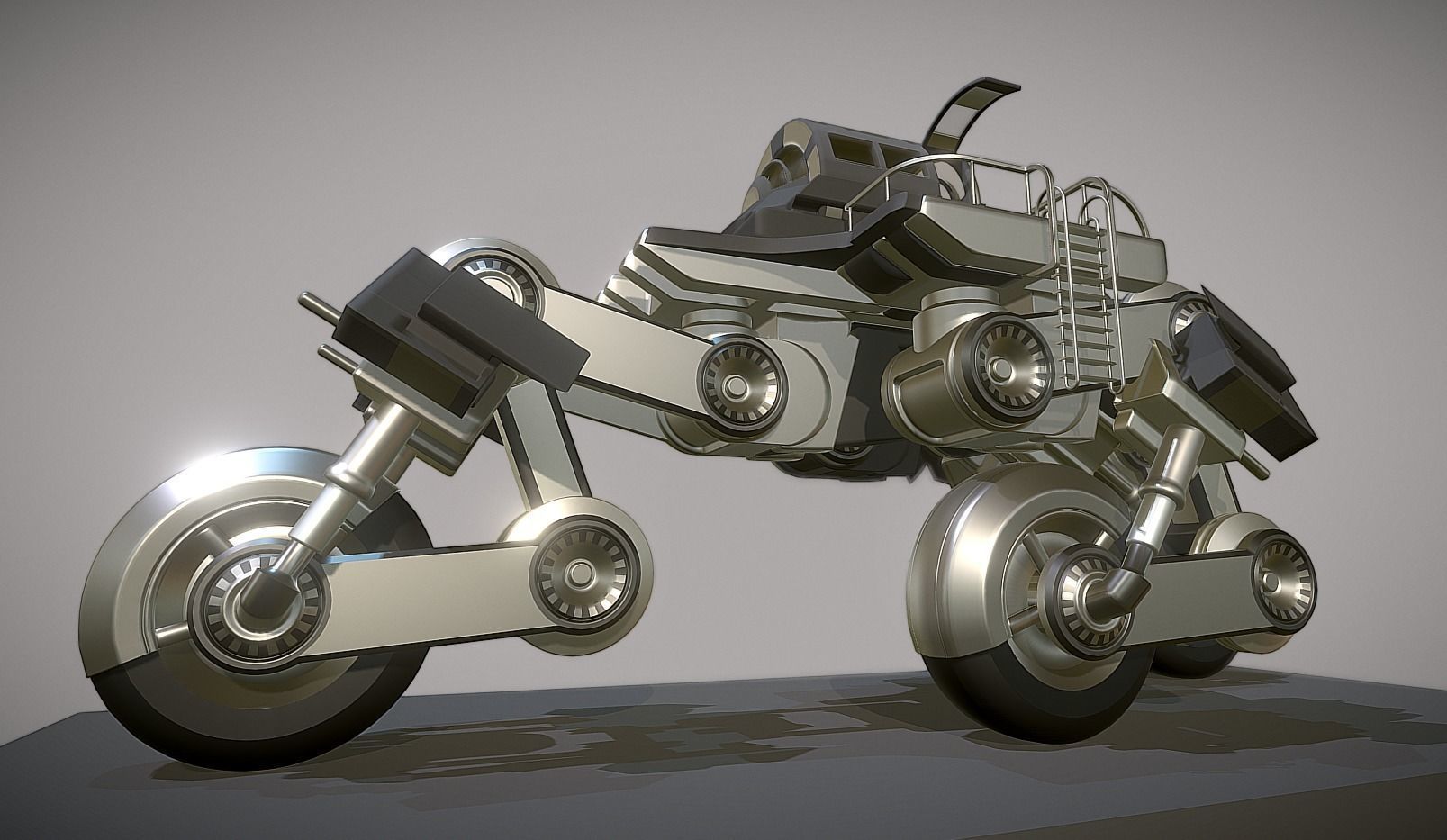 Futuristic Trike High Poly Version 2 3D model_13