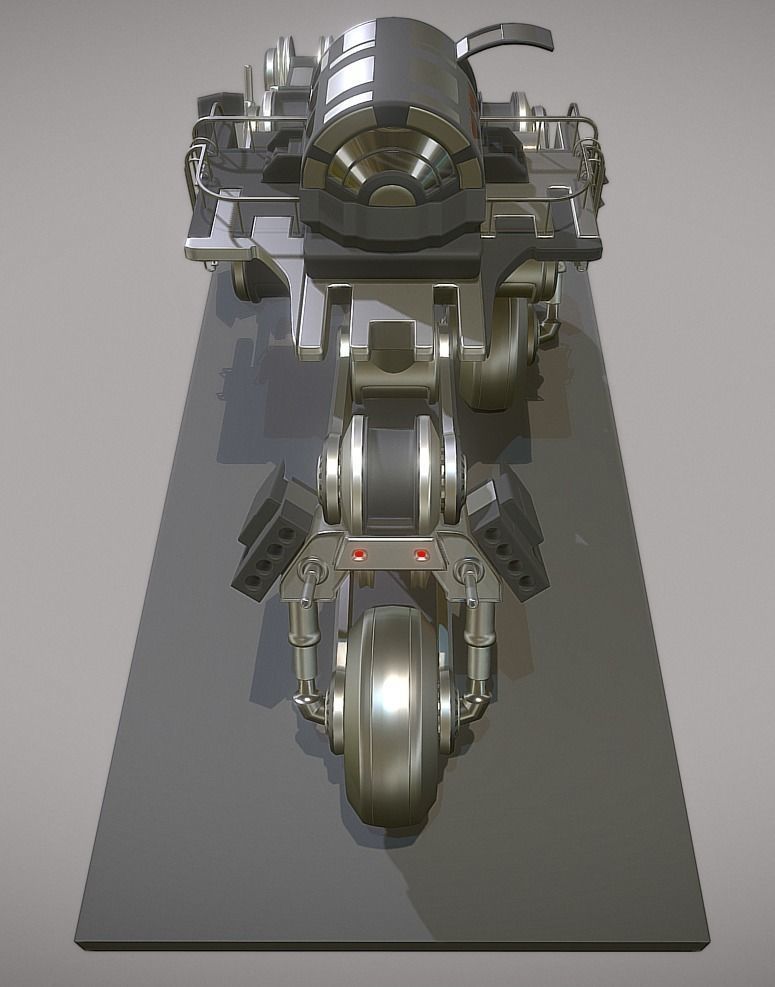 Futuristic Trike High Poly Version 2 3D model_9