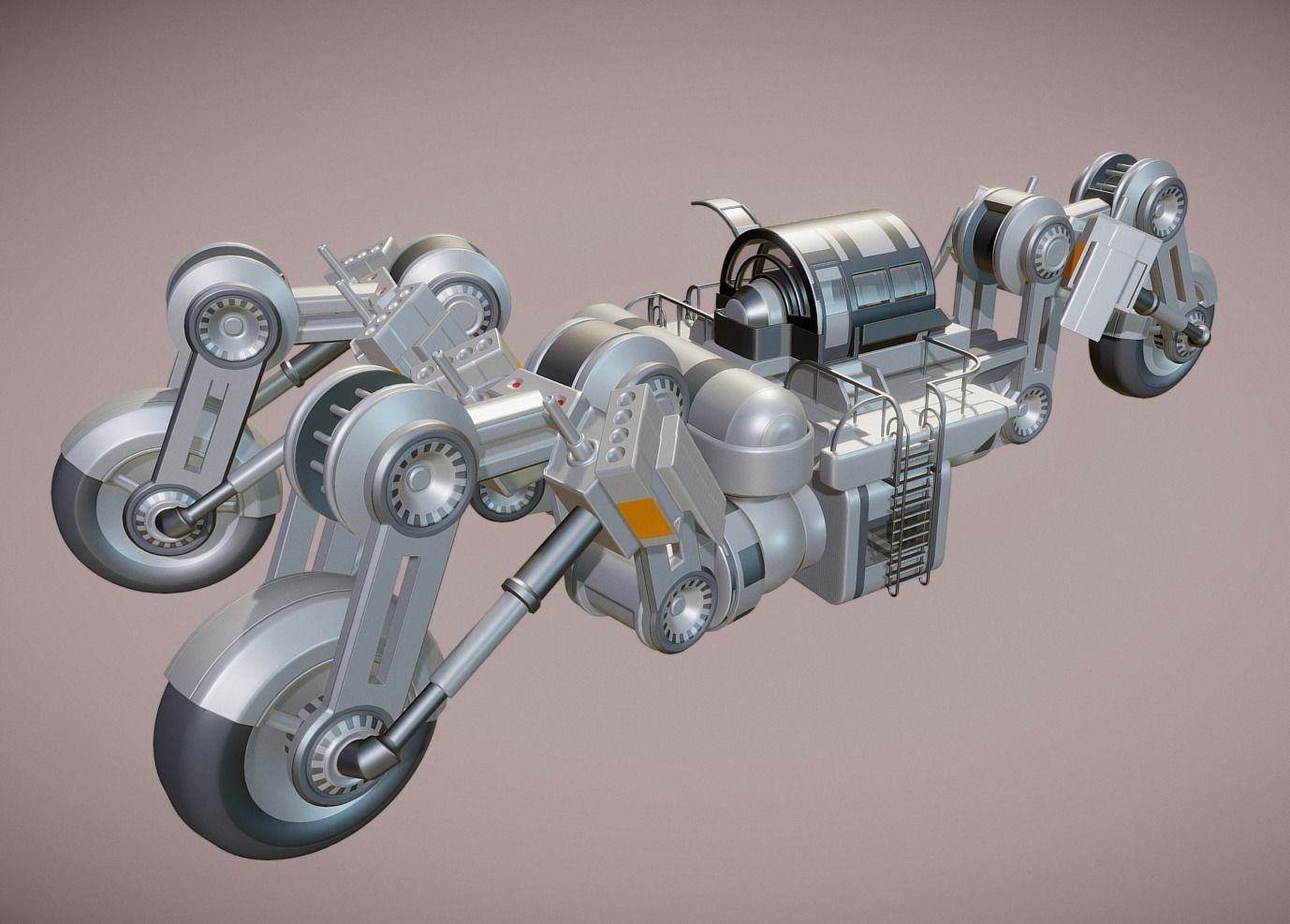 Futuristic Trike High Poly Version 3 3D model_16