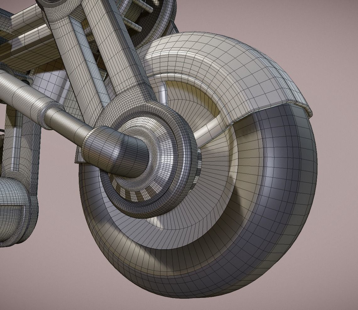 Futuristic Trike High Poly Version 3 3D model_8