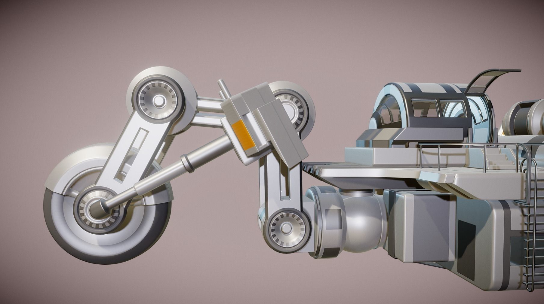 Futuristic Trike High Poly Version 3 3D model_6