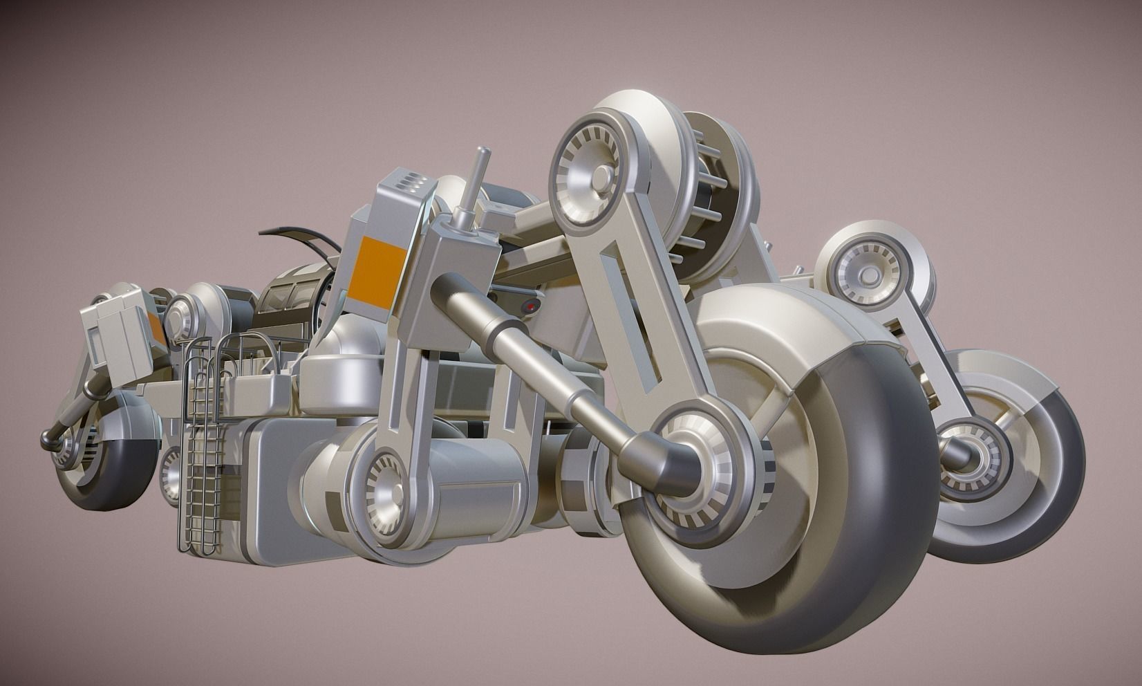 Futuristic Trike High Poly Version 3 3D model_18