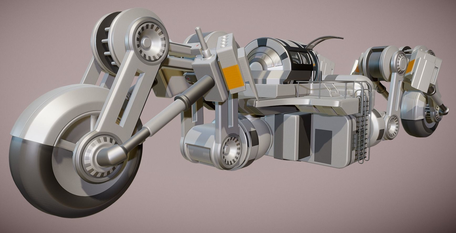 Futuristic Trike High Poly Version 3 3D model_0