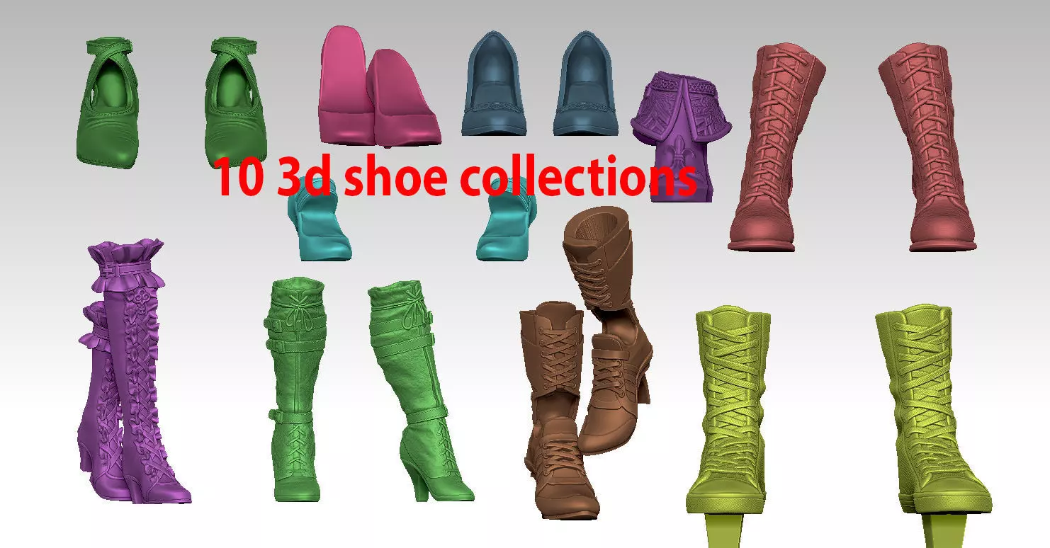 10 3d shoe collections 3D print model