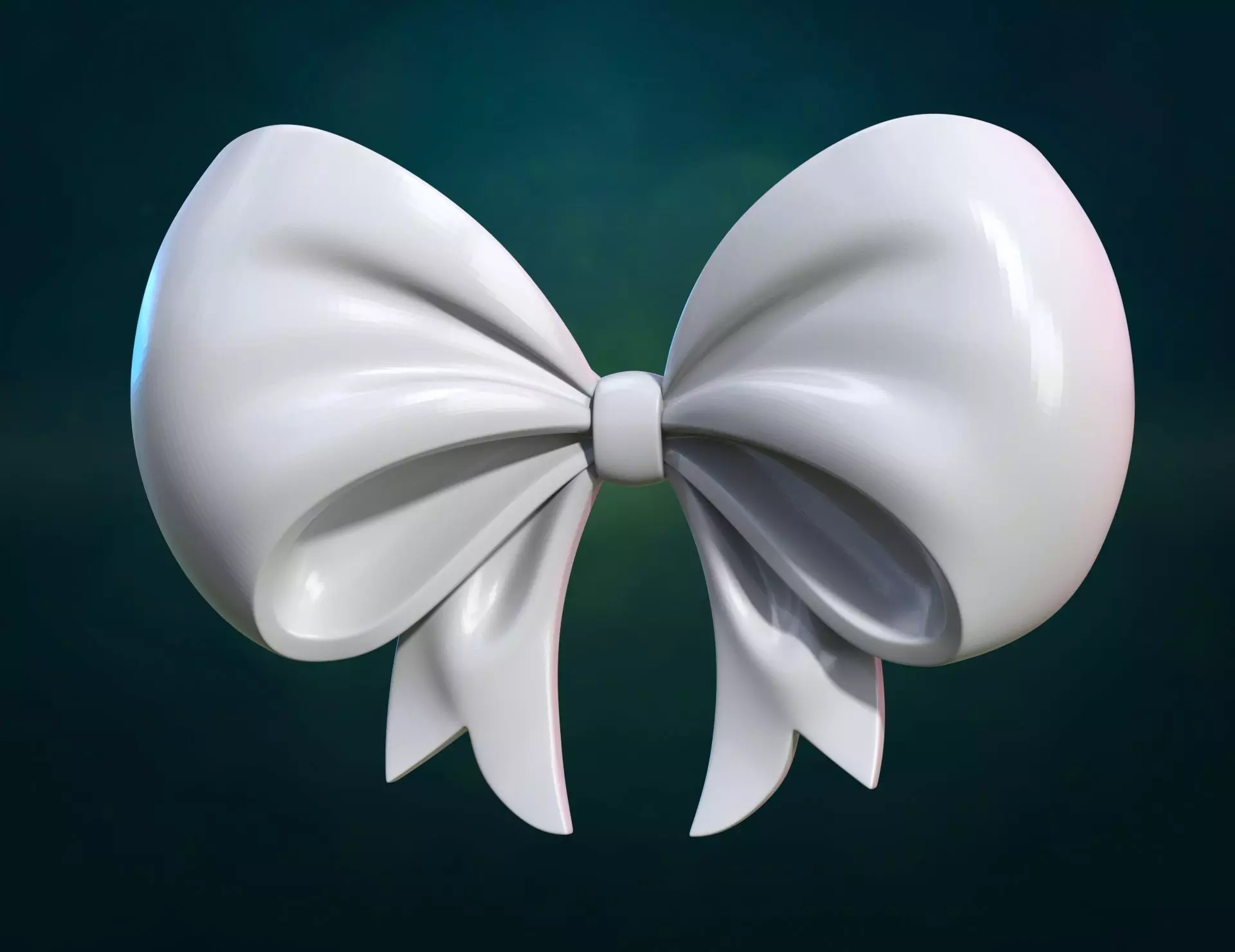 Bow ribbon billowing 3D print model